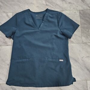 Figs Ocean Blue Scrub Top
